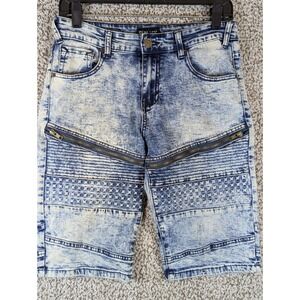 Black‎ Premium Acid Washed Jean Shorts Men's 30 (Fits 29) Blue